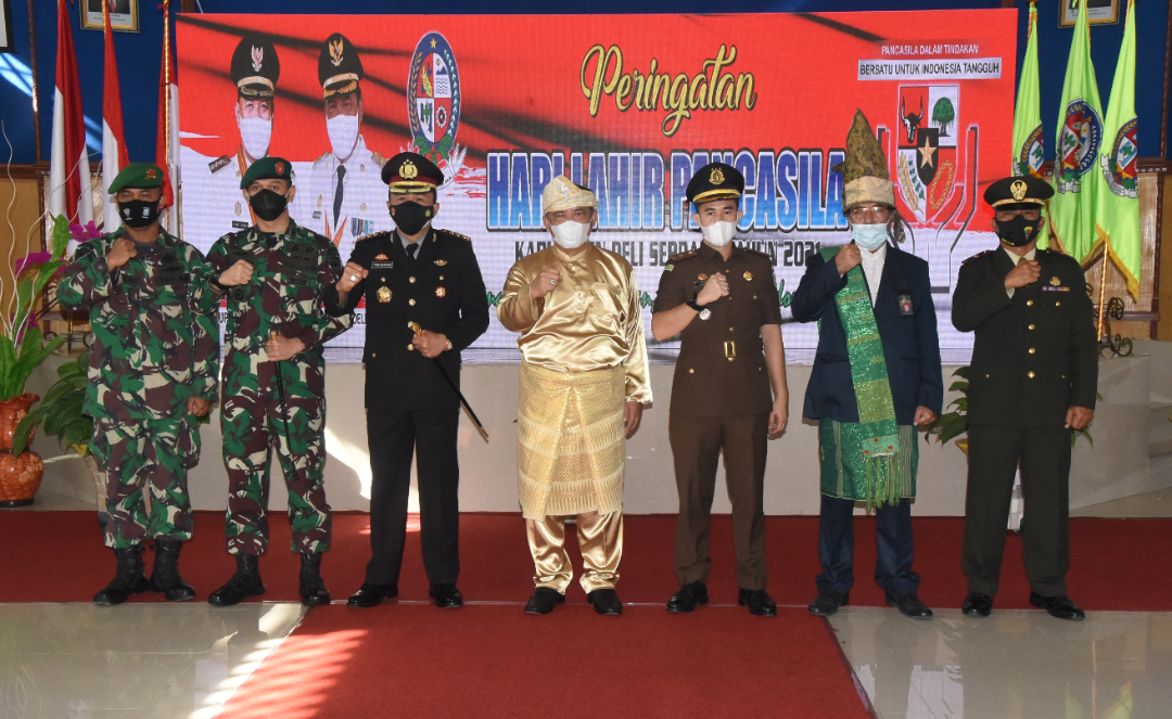 Pemkab Deli Serdang Ikuti Upacara Harlah Pancasila Tahun 2021 Secara Virtual
