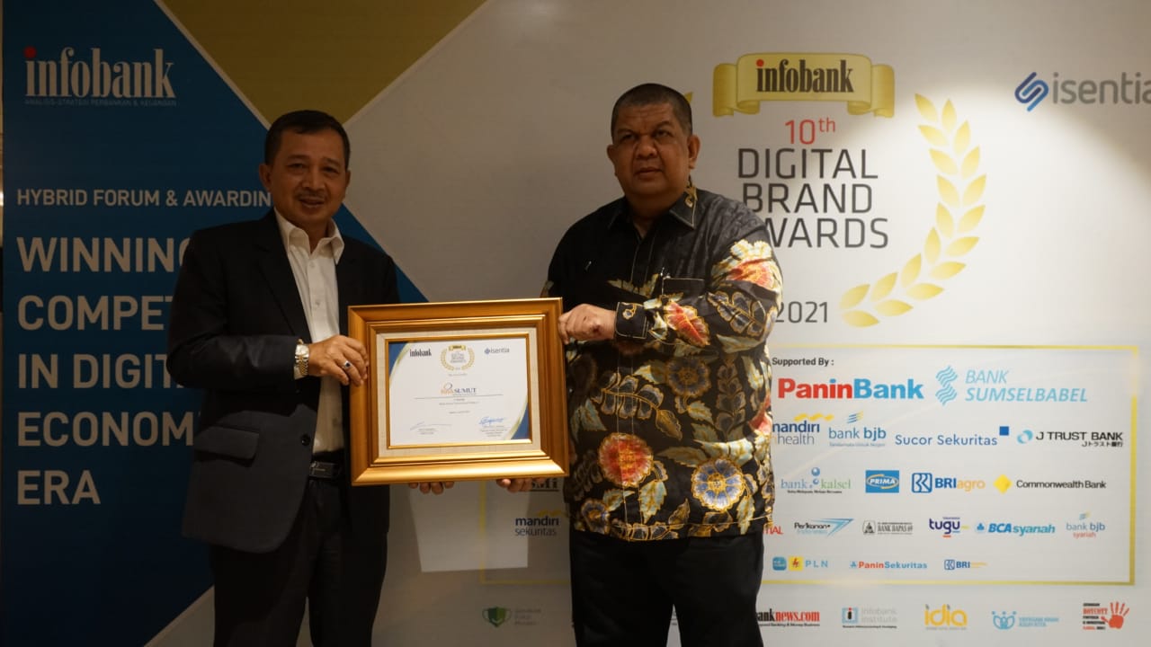 Bank Sumut Raih Peringkat Pertama Infobank Digital Brand Award 2021