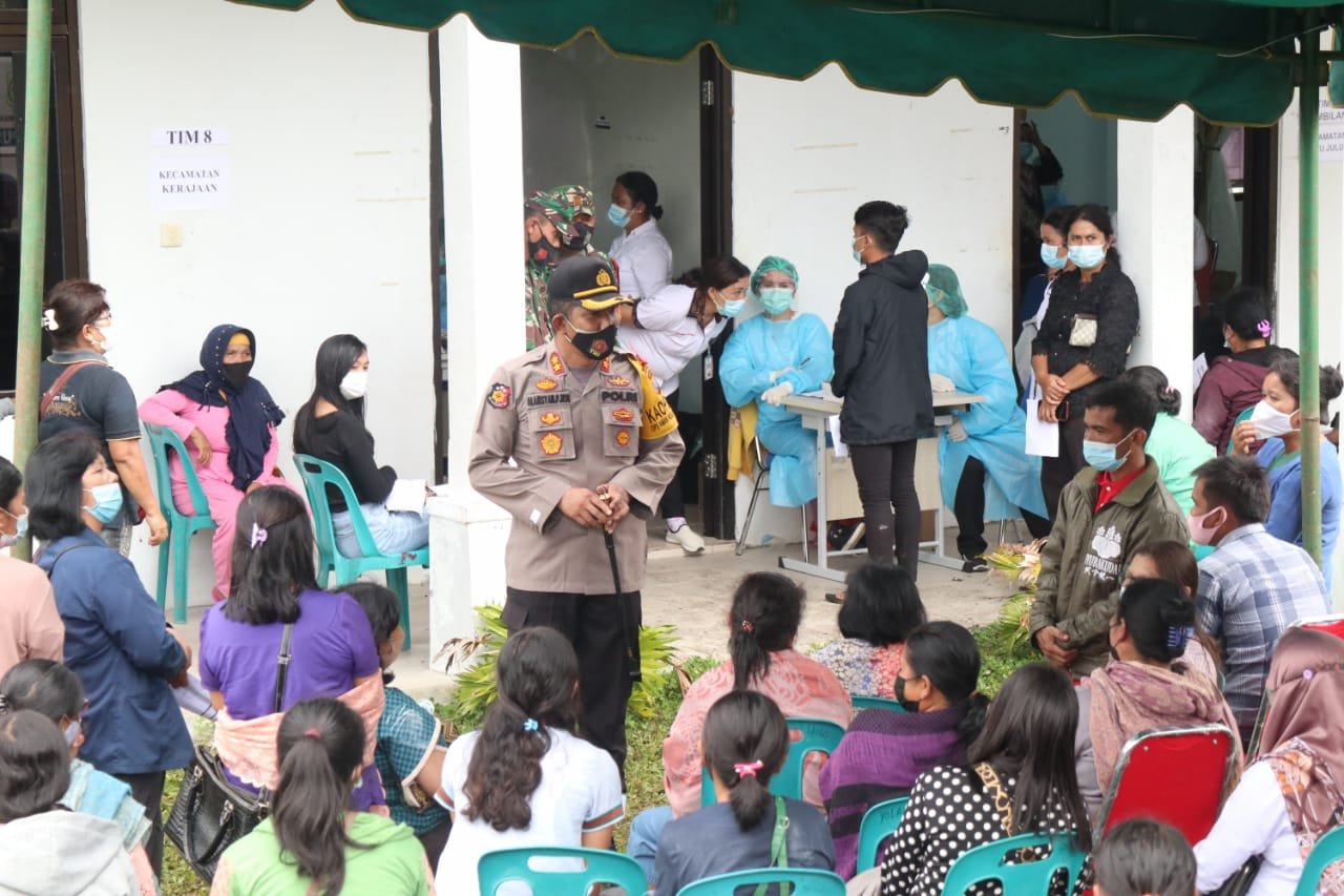 Kapolres Pakpak Bharat AKBP Alamsyah P Hasibuan SIK MH : Vaksinasi Covid-19 Tahap ke 2 Ditarget 1000 Masyarakat