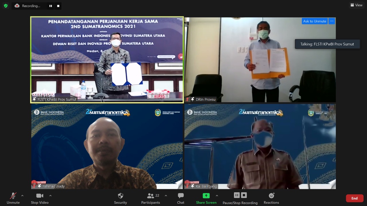 KPwBI Bersama DRIn Sumut Kembali Selenggarakan Kegiatan 2 nd Sumatranomics 2021