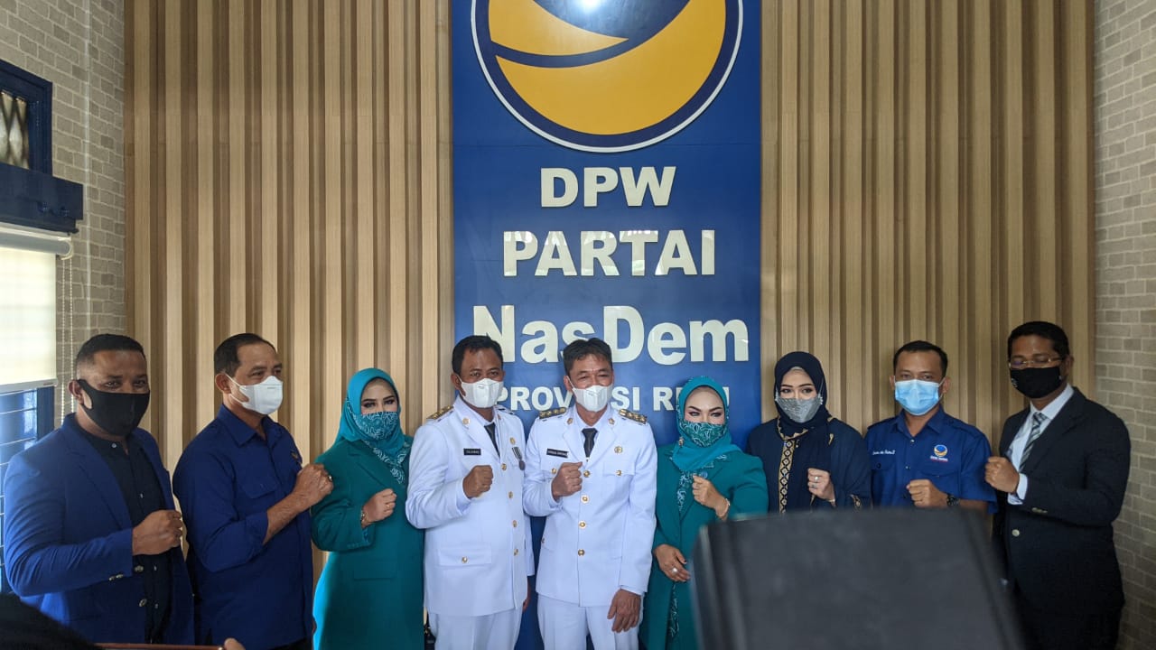 Usai Dilantik, Bupati Rohil Afrizal dan Wabup Sulaiman Silaturahmi ke DPW NasDem Riau