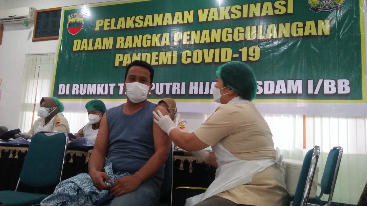 Sinergitas TNI-Polri, Kodam I/BB - Poldasu Kompak Ajak Masyarakat Vaksinasi Covid-19