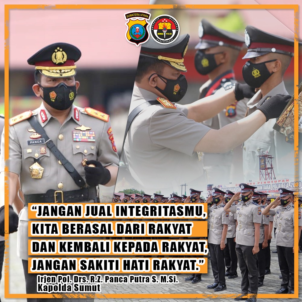 Kapolda Sumut Lantik 449 Bintara TA-2020-2021 di SPN Hinai
