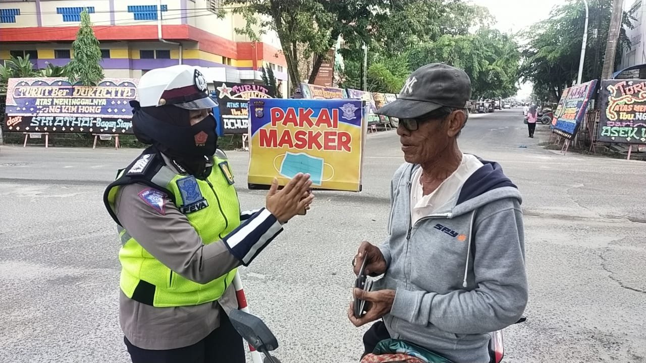 Satlantas Polres Tanjung Balai Rutin Imbau Penegakan Prokes