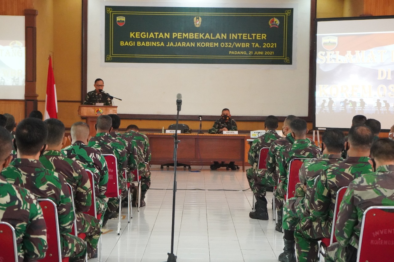 Korem 032/Wbr Beri Pembekalan Intelter TA 2021 Bagi Babinsa se Jajaran