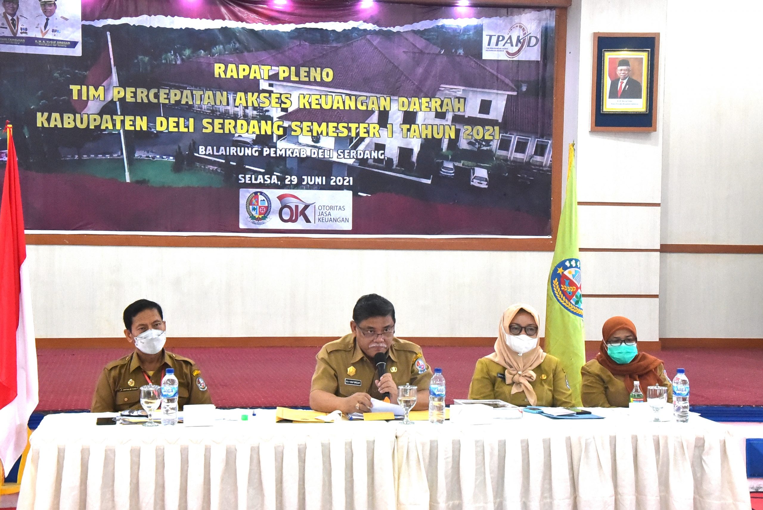 Wabup Buka Rapat Pleno Semester I TPKAD Deli Serdang Tahun 2021