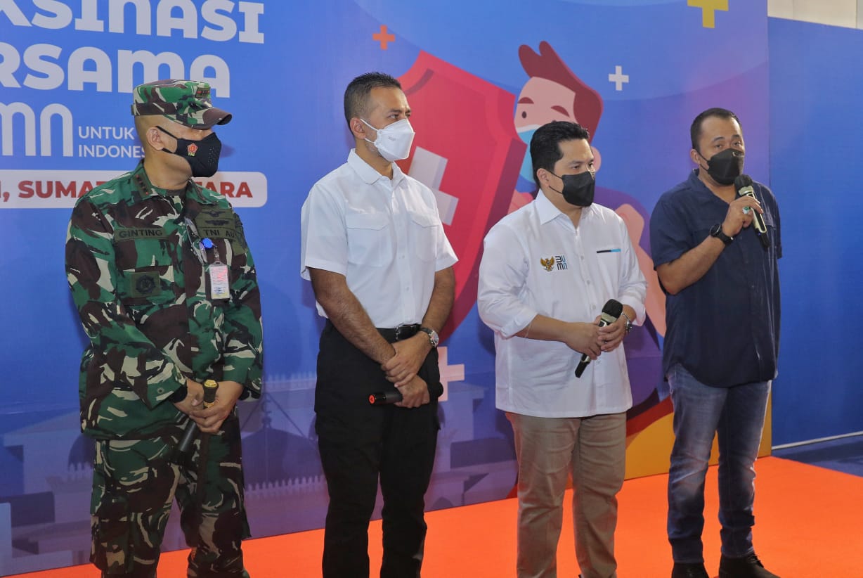Kementerian BUMN dan Pemko Gelar Vaksinasi, Target 5.000 Dosis Vaksi Perhari