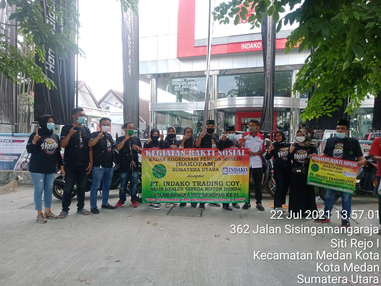 Bakopam Sumut Salurkan 500 Paket Sembako dari  PT Indako Trading Coy