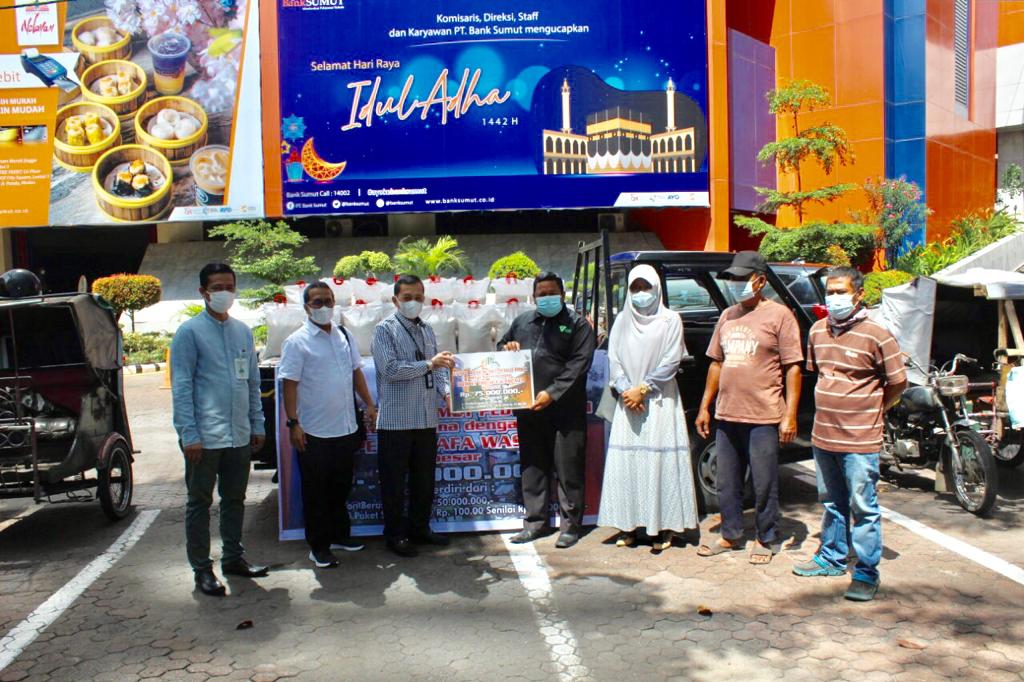 UPZ Bank Sumut Berikan Bantuan 5 Ton Beras, Bantu Warga Terdampak PPKM Darurat