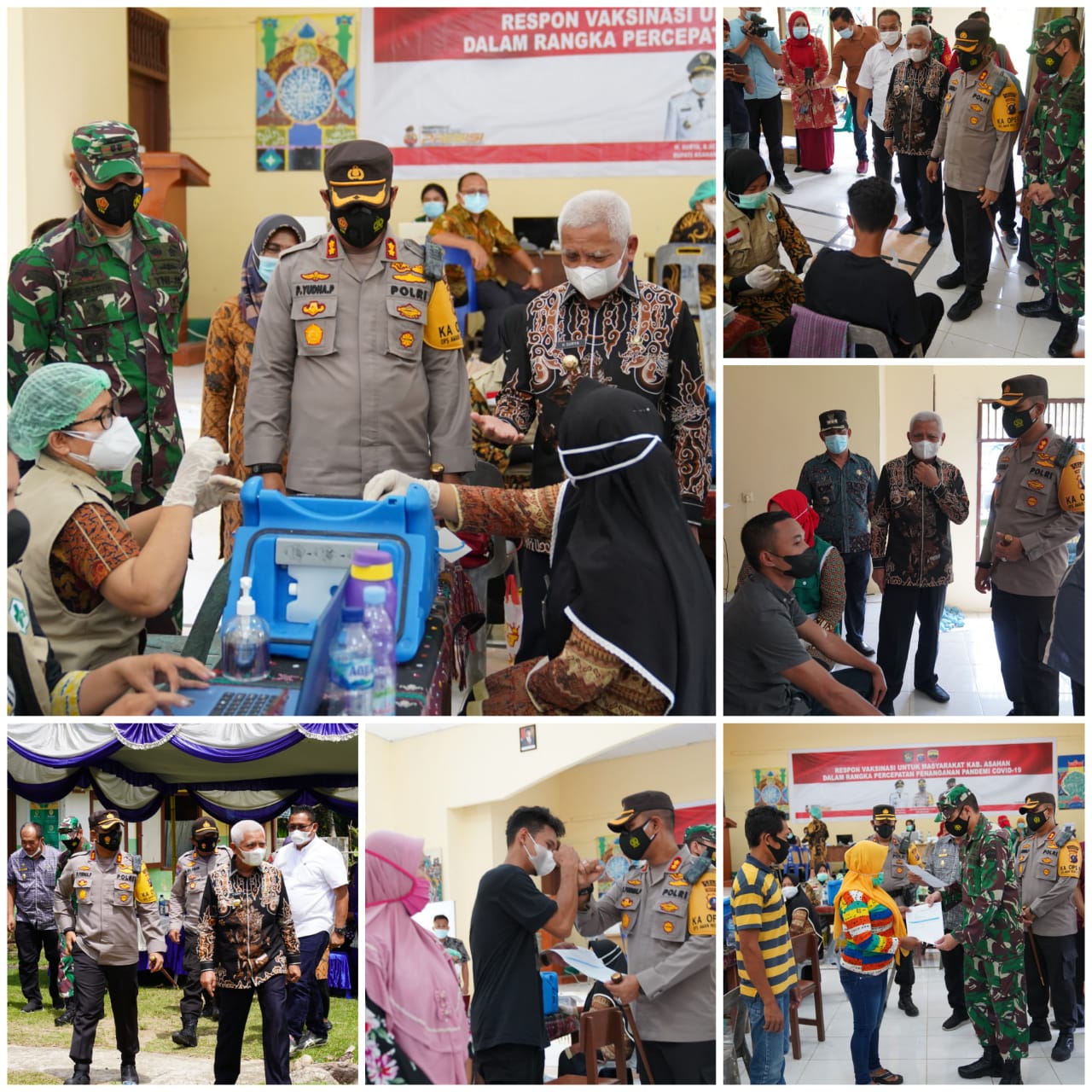 Polres Asahan Melaksanakan Giat Vaksinasi Massal Dosis II kepada 1647 Orang di 2 Lokasi
