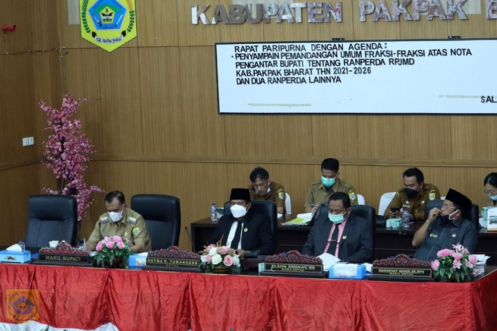 Paripurna DPRD Pakpak Bharat: Seluruh Fraksi Tanggapi Nota Pengantar Bupati Tentang RPJMD 2021-2026