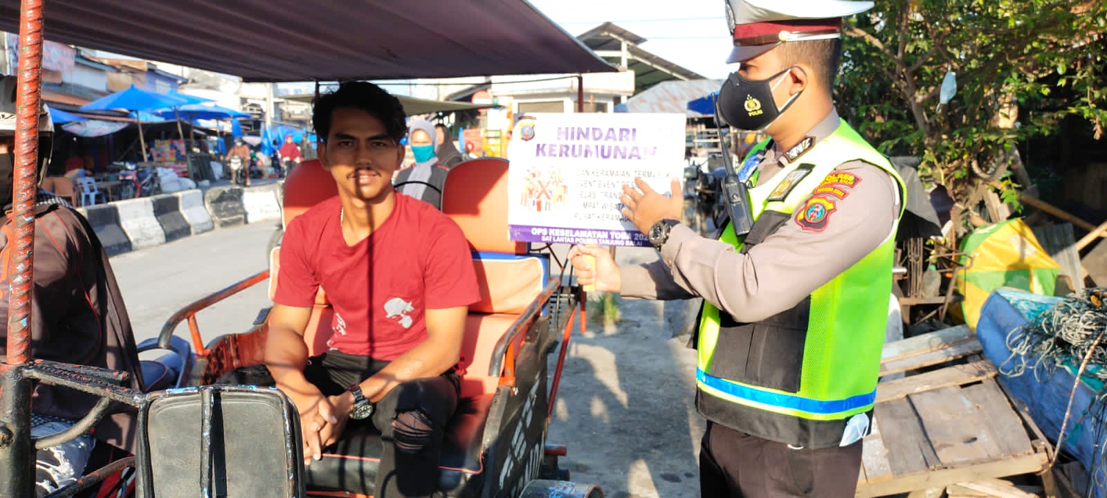 Polres Tanjung Balai Rutin Giat Himbauan Peningkatan Disiplin Penegakan Prokes Covid-19
