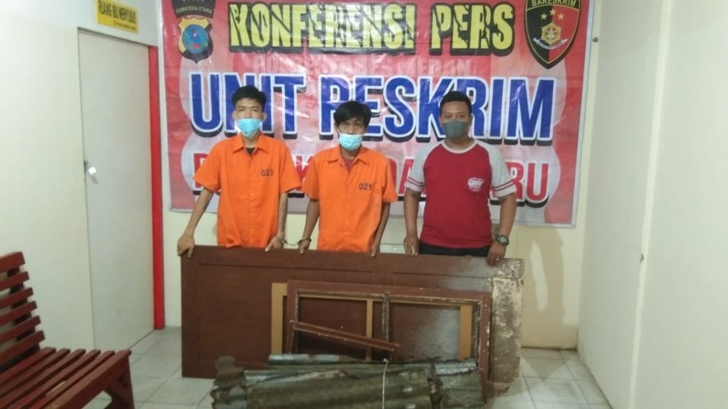 Polsek Medan Baru Ringkus 2 Orang Pria Kawanan Pencuri