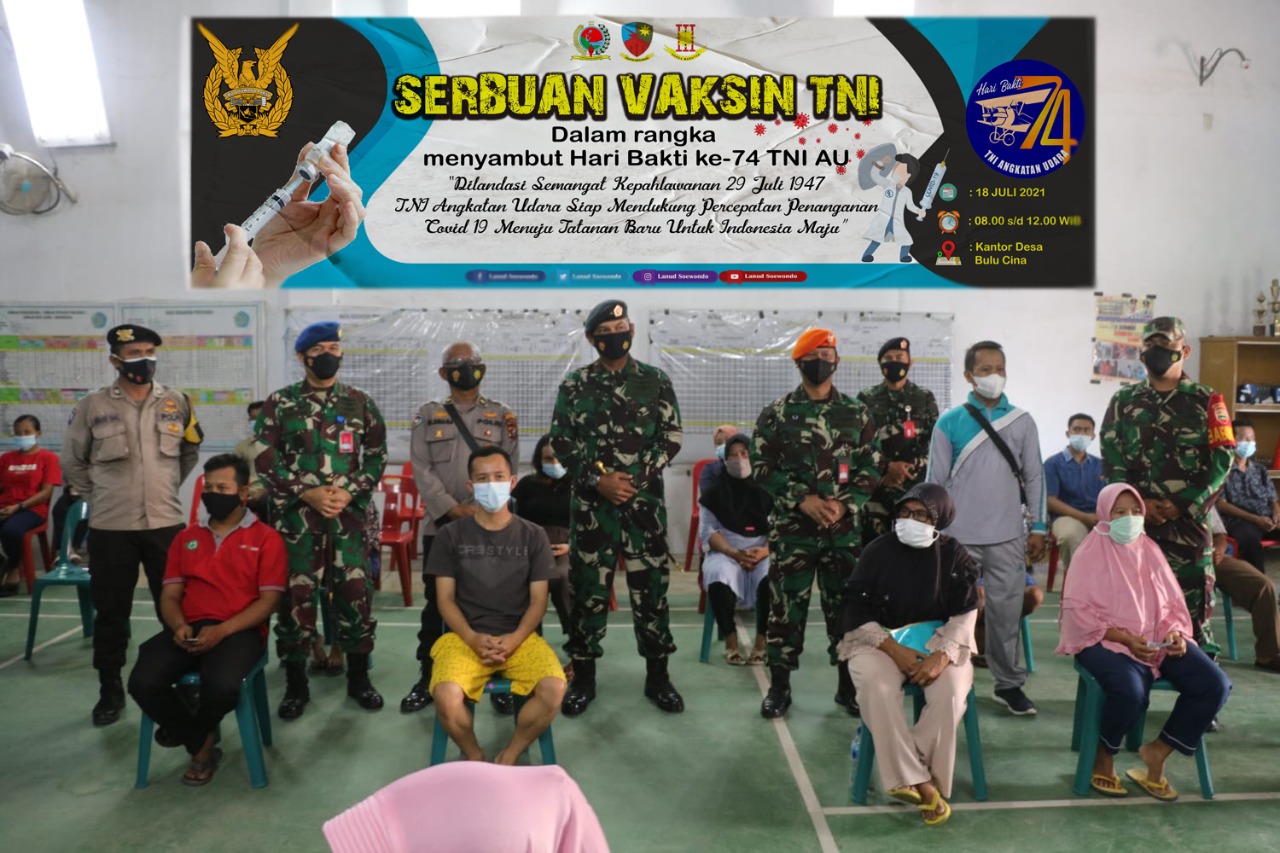 Serbuan Vaksin TNI AU Medan Masuk ke Pelosok Desa