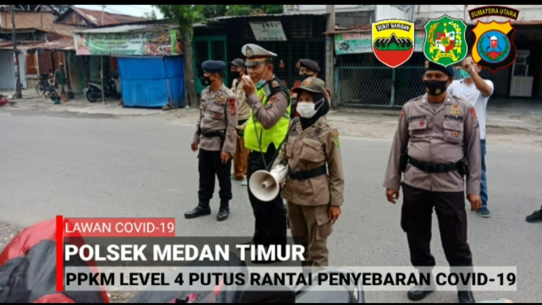 Polsek Medan Timur Rutin Meminimalisir Penyebaran Covid-19 dengan Giat PPKM Level 4