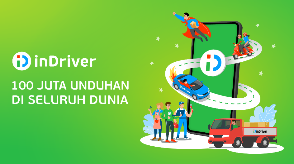 inDriver mencatat pertumbuhan signifikan dengan pencapaian 100 juta unduhan