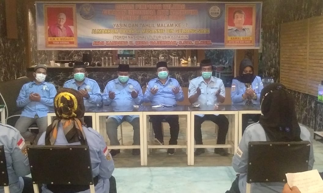DPW GIAN Sumut Yasin dan Tahlil Malam Ke 7 Wafatnya Tokoh Nasional H. Anif Shah