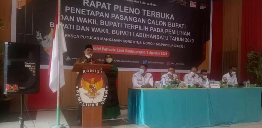 MK Putuskan Pemenang Pilkada Labuhanbatu Tahun 2020, Sekda Beri Ucapan Selamat Kepada Bupati Terpilih