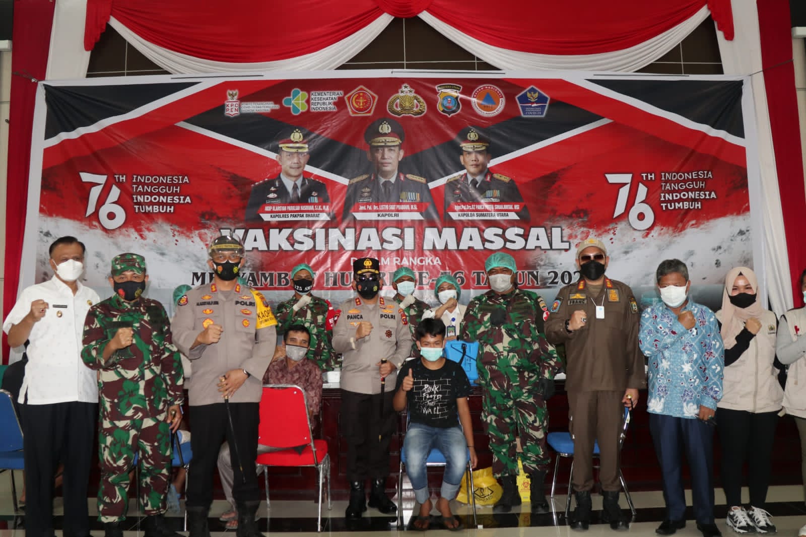 Kapolda Sumut Tinjau Gebyar Vaksinasi Merdeka di Wilkum Polres Pakpak Bharat