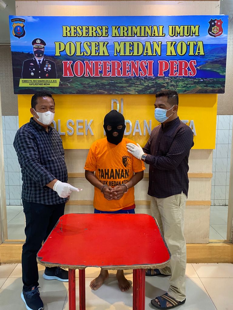 Usai Belanja Sabu di Gg Jati Anak Mandala Diciduk Tekab Polsek Medan Kota