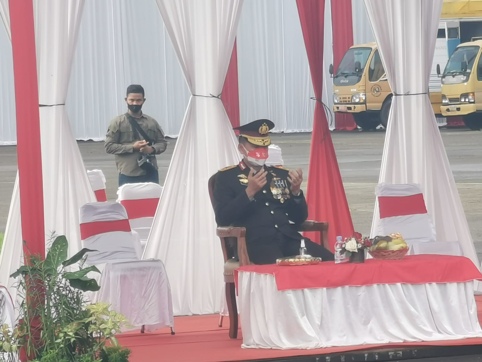 Waka Polda Sumut Hadiri Upacara Hari Kemerdekaan di Lanud Soewondo