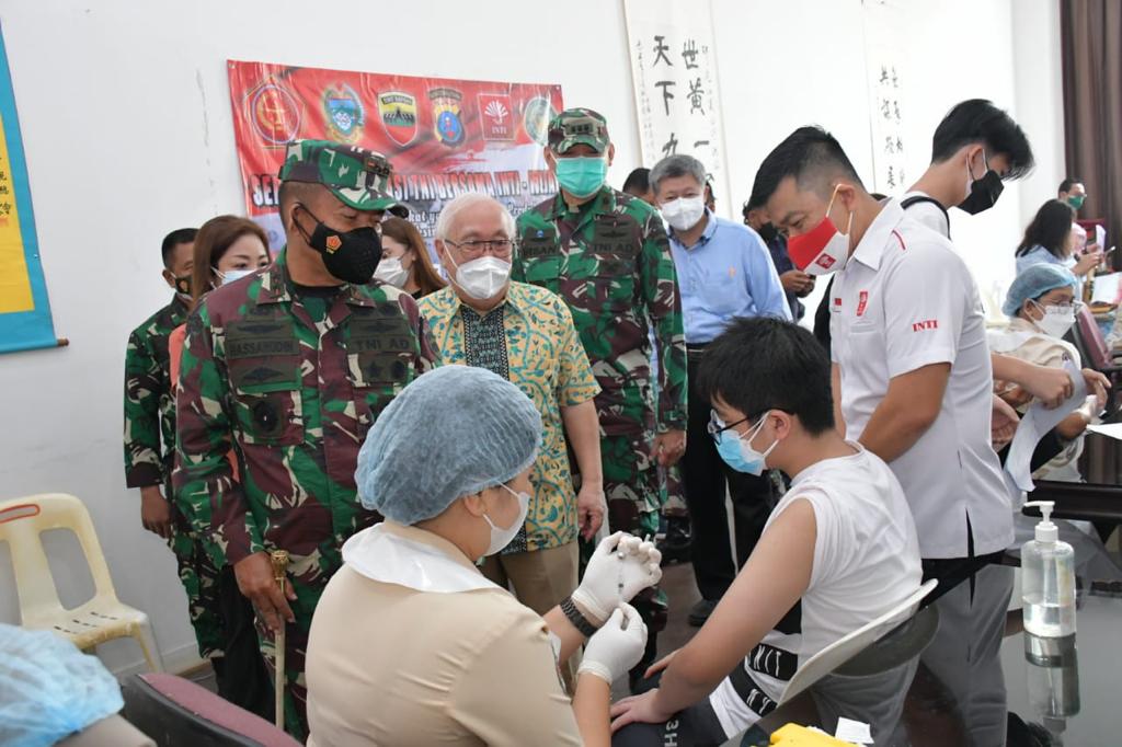 Kodam I/BB Bersama Perhimpunan Inti Sumut dan Yayasan Wijaya Bergandengan Tangan Merealisasikan Secepatnya Program Vaksinasi