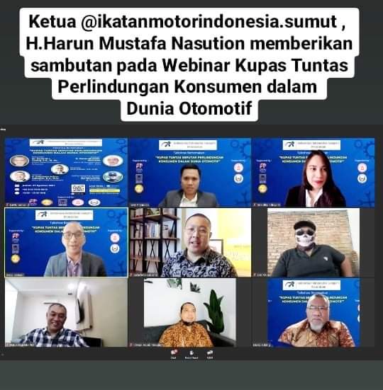 KETUA IMI SUMUT APRESIASI WEBINAR SEPUTAR PELINDUNGAN KONSUMEN DALAM DUNIA OTOMOTIF