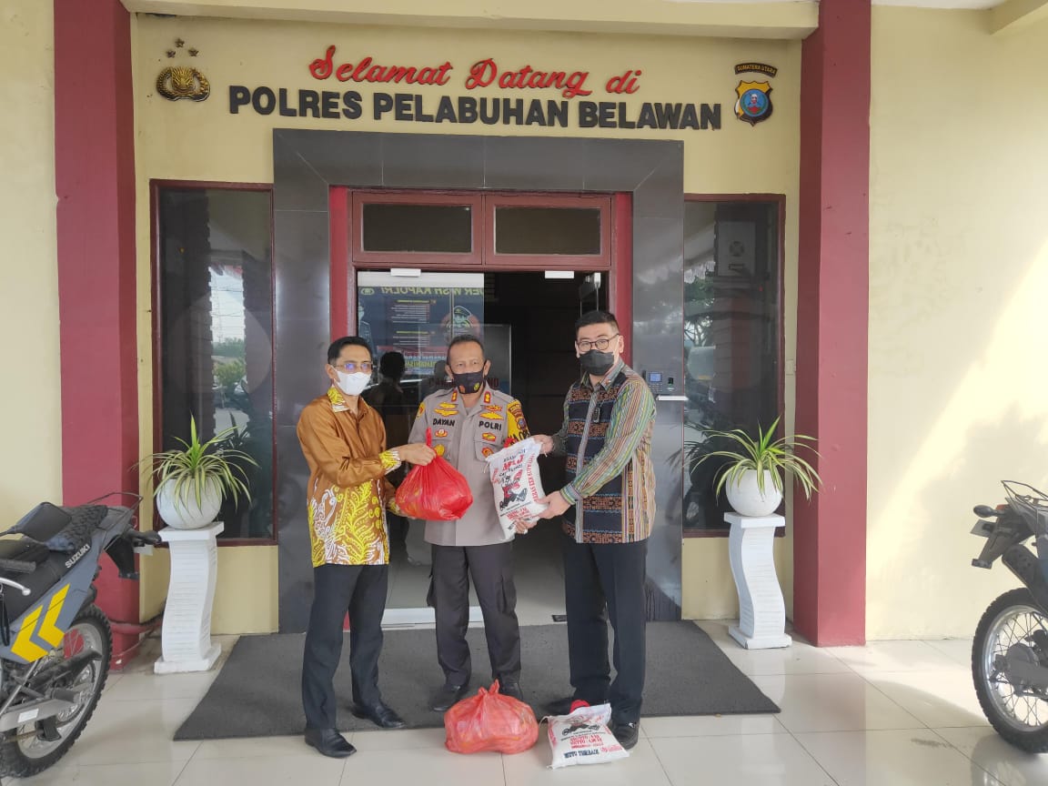 Polres Belawan Terima Bantuan 600 Paket Sembako