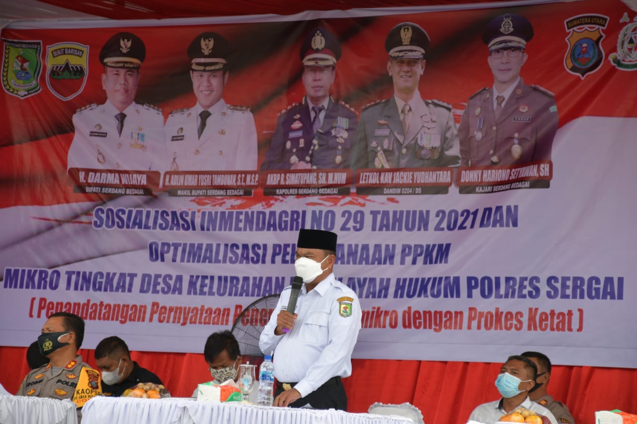 Bupati Sergai Instruksikan Desa/Kelurahan Perketat PPKM Mikro
