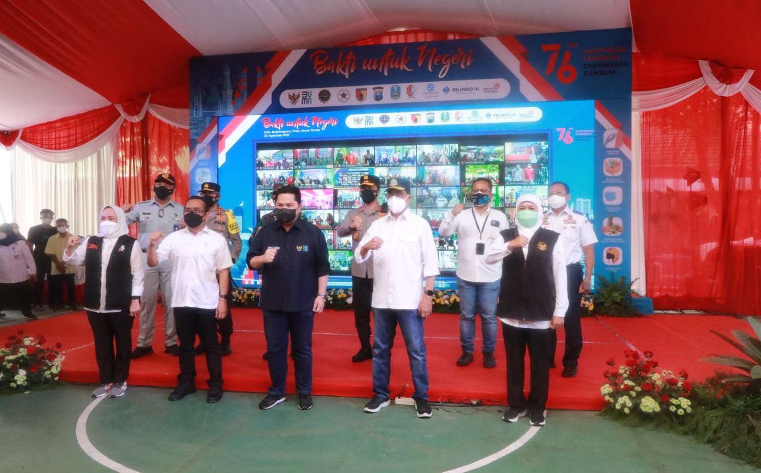 Forkopimda Jatim Dampingi Kunjungan 3 Menteri Pengecekan Vaksinasi di Bojonegoro