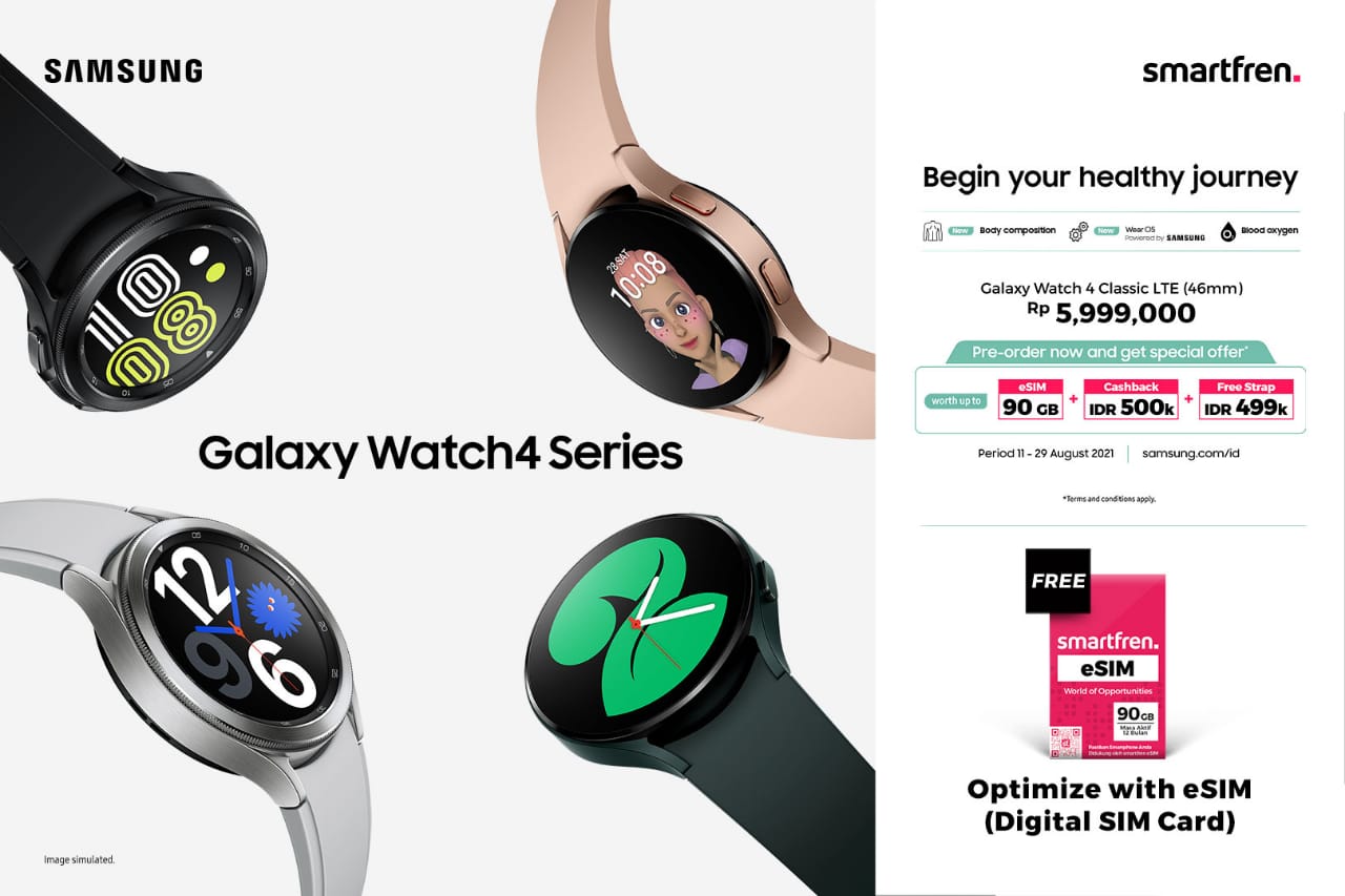 Eksklusif Smartfren eSIM untuk Samsung Galaxy Watch4 Classic LTE,  Fitur Makin Optimal dengan Kuota 90 GB