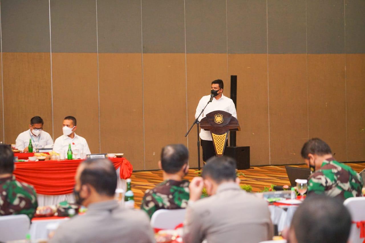 Di Hadapan Panglima TNI - Kapolri, Walikota Medan Bobby Nasution Paparkan Strategi Penanganan Covid-19