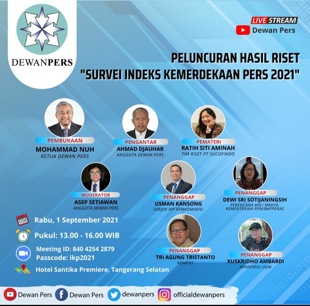 Indeks Kemerdekaan Pers 2021 Naik 0,75 Persen