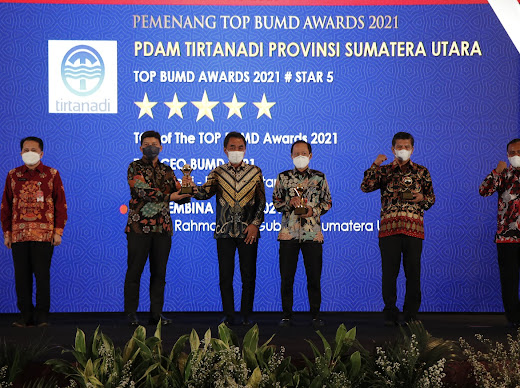 Gubsu Edy Rahmayadi Dinobatkan TOP Pembina BUMD Awards, Dirut Kabir Bedi Sabet TOP CEO BUMD dan PDAM Tirtanadi Raih TOP BUMD Awards 2021 Kategori Bintang 5