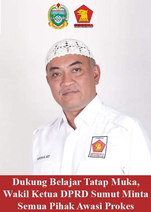 Dukung Belajar Tatap Muka, Wakil Ketua DPRD Sumut Minta Semua Pihak Awasi Prokes