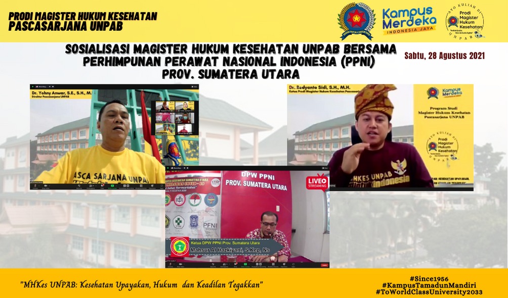 Prodi Magister Hukum Kesehatan UNPAB: Pentingnya Pemahaman Hukum KesehatanÂ  terhadap Nakes Khususnya Perawat di Indonesia