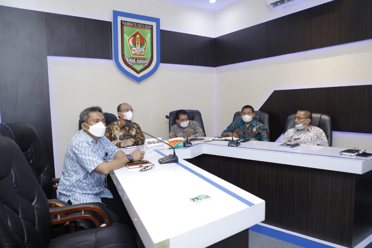 Sekda Asahan Ikuti Rakor, Monitoring dan Evaluasi Perkembangan Covid-19 di Prov Sumut Secara Virtual