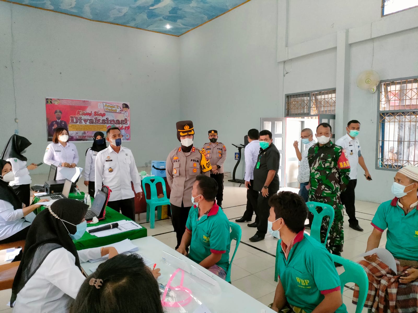 Pemko PSP-Polres Kerjasama Vaksinasi 200 Warga Binaan Lapas Kelas IIB