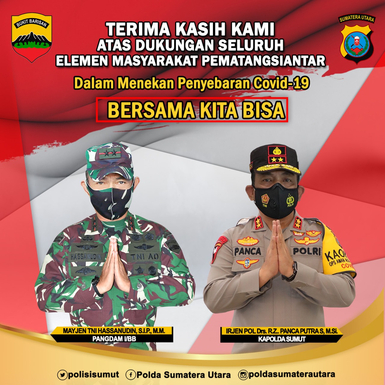 Status Kota Pematangsiantar Sudah PPKM Level 3,  Kapoldasu Apresiasi Masyarakat Siantar Tekan Penyebaran Covid-19