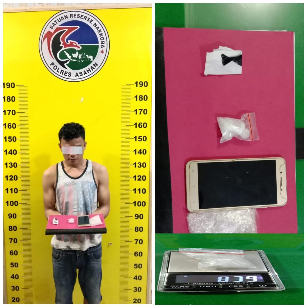 Polres Asahan Amankan Warga Desa Bagan Asahan Pengedar Shabu