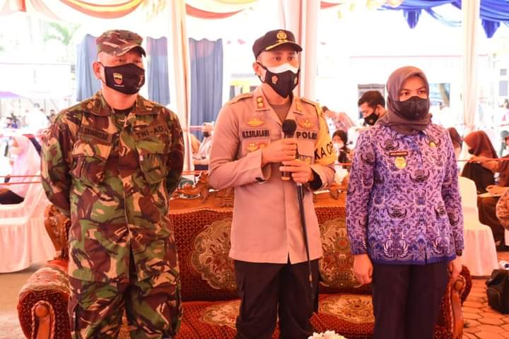 Wabup Atika Nasution Hadiri Vaksinasi di Mapolres