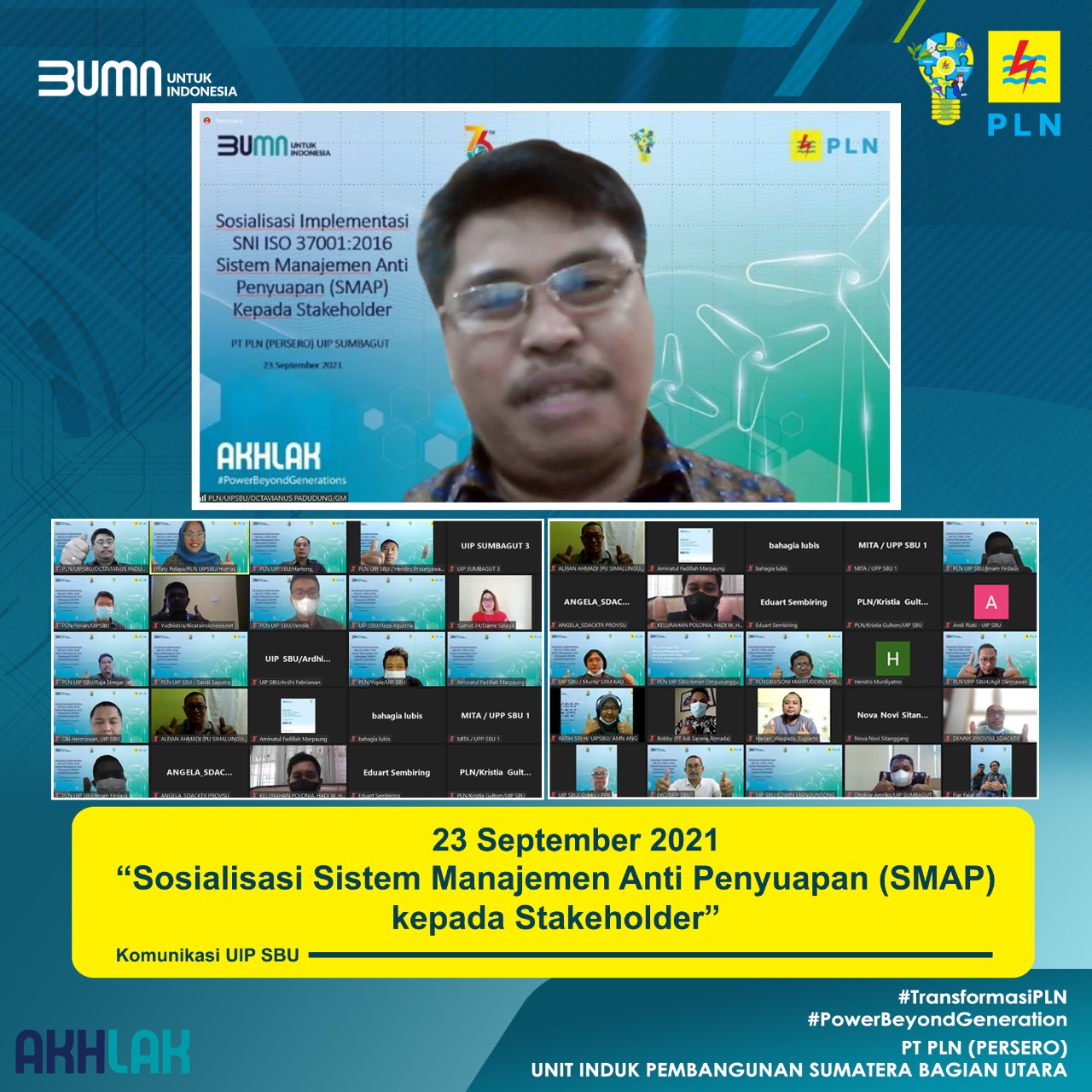 PLN UIPSBU Sosialisasi SMAP Pelaku Gratifikasi Pidana Penjara 3 Tahun atau Denda Rp150 Juta