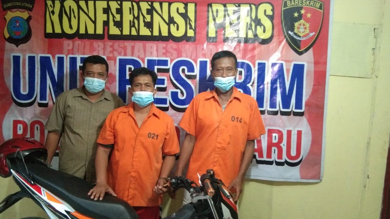 Dua Pelaku Curas Modus Tagihan Kredit Sepeda Motor Diciduk Sat Reskrim Medan Baru