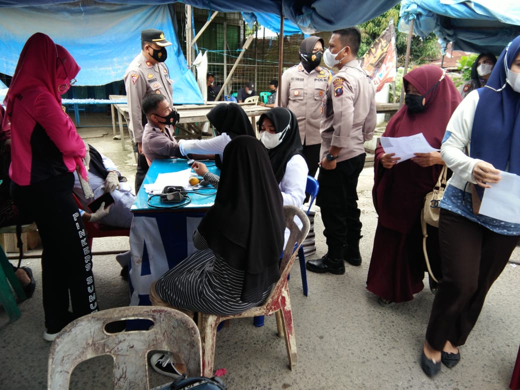 Polsek Kota Kisaran Gencar Vaksin, 600 Orang Warganya Disuntik