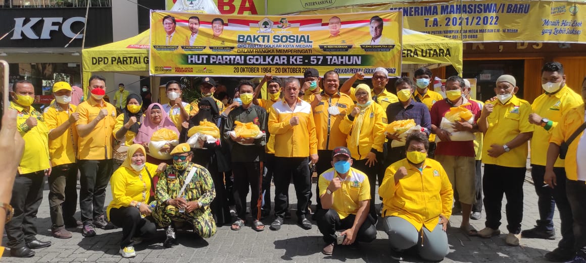 Bakti Sosial HUT Partai Golkar Ke 57 Antusias Disambut Masyarakat Medan Area