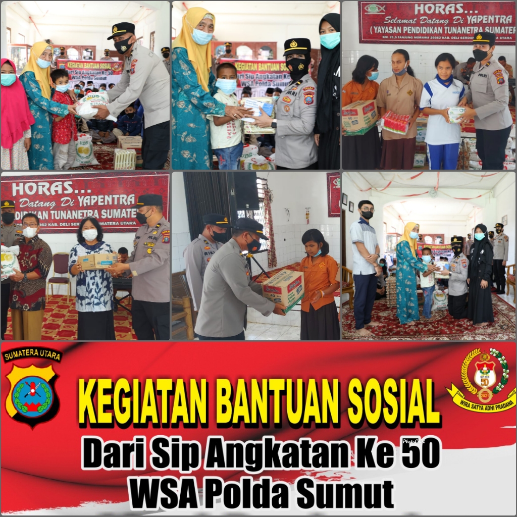 Korps SIP Angkatan ke 50 WSA Polda Sumut Salurkan Bansos Ke Panti Asuhan di 2 Lokasi