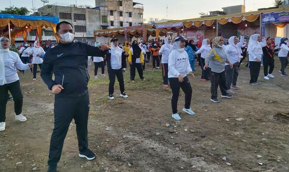 Pemkab Labuhanbatu Gelar Senam Sehat di Pasar Baru Rantauprapat