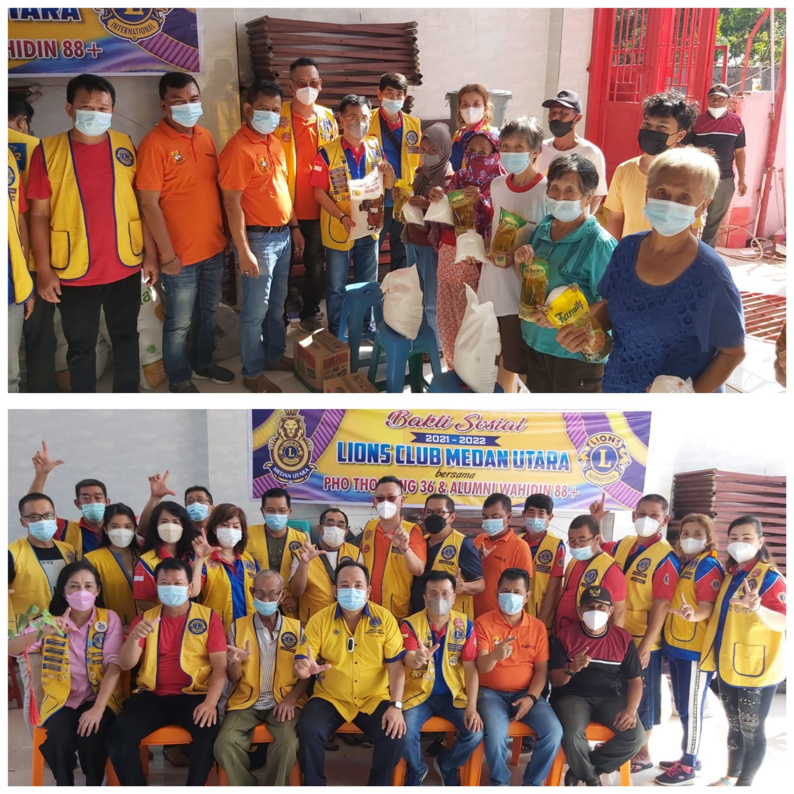 Lion Club Medan Utara Bersama Pewarta Polrestabes Berkolaborasi Salurkan Sembako untuk Warga Kurang Mampu Terdampak Covid-19