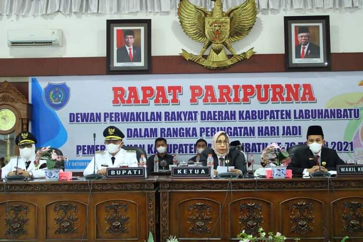 Bupati dan Wabup Hadiri Rapat Paripurna DPRD, Peringatan HUT Pemkab Labuhanbatu Ke-76 Tahun