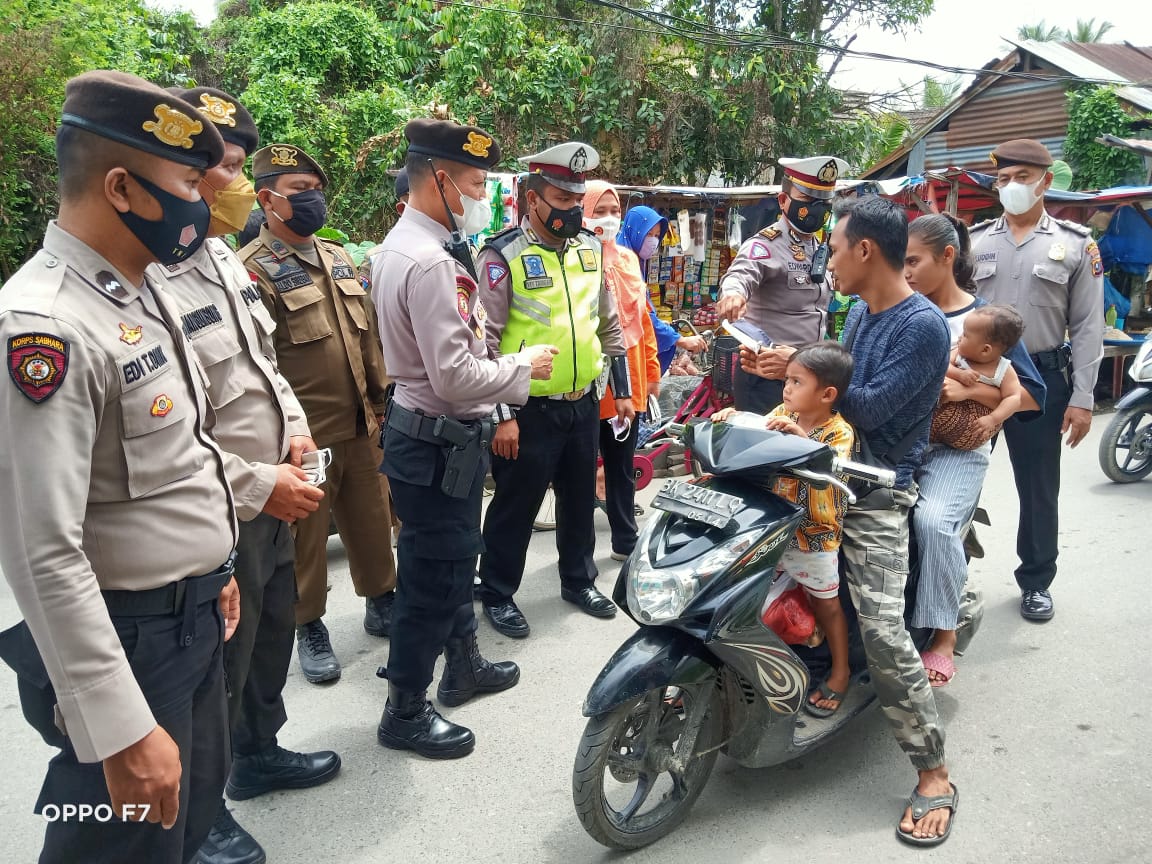Polres Tanjung Balai TNI dan Pemko Tanjung Balai Ops Yustisi, 103 Pelanggar Prokes Ditindak